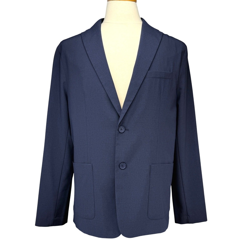 ISSAC MIZRAHI New York NWT Mens Navy Blue 2 Button Stretch Blazer Jacket Sz L 42